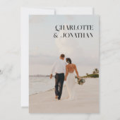 Retro Typografie Modern Photo Rehearsal Dinner Kaart (Achterkant)