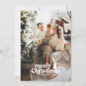 Retro typografie modern volle foto kerstkaart (Voorkant)