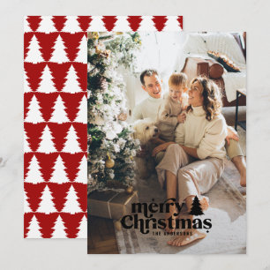 Retro typografie modern volle foto kerstkaart