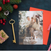 Retro typografie modern volle foto kerstkaart