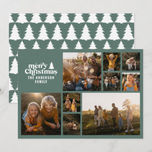 Retro typografie moderne multi foto feestdagenkaart