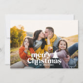 Retro typografie moderne volledige foto kerstkaart (Voorkant)