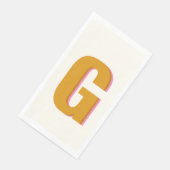 Retro typografie monogram aangepaste initiaal geel servet (Hoek)