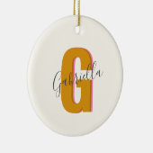 Retro typografie monogram eerste letter naam in ge keramisch ornament (Rechts)