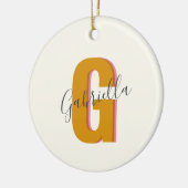 Retro typografie monogram eerste letter naam in ge keramisch ornament (Links)