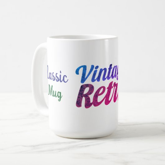  Retro Typografie Ontwerp - Koffiemok (Voorkant links)