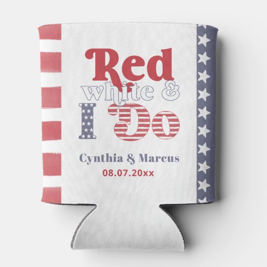 Retro Typografie op 4 juli - Weddenschap Blikjeskoeler (Achterkant)