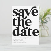 Retro Typografie Opslaan Datum kaarten (Staand voorkant)