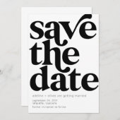 Retro Typografie Opslaan Datum kaarten (Voorkant / Achterkant)