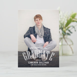 Retro typografie overlay foto afstuderen kaart