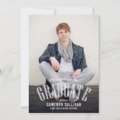 Retro Typografie Overlay Photo Afstuderen Kaart (Voorkant)
