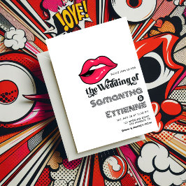 Retro  Typografie Pop Art Wedding Kaart