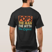 Retro typografie poppen het man de mythe de legend t-shirt (Achterkant)