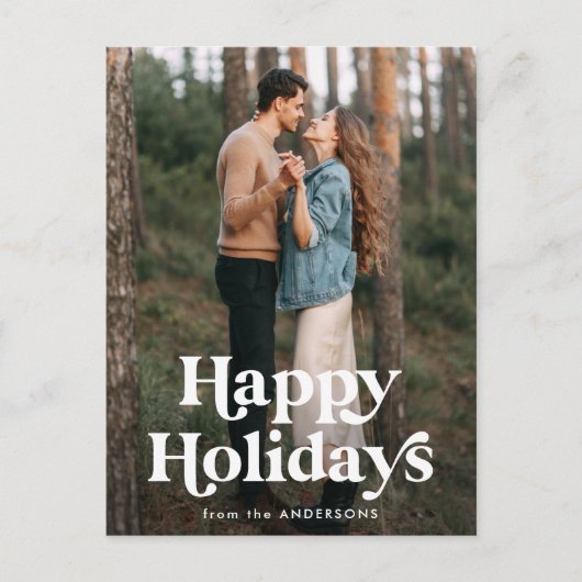 Retro Typografie Prettige feestdagen Foto (Voorkant)