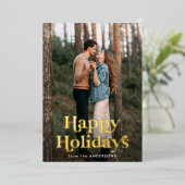 Retro Typografie Prettige feestdagen Foto (Staand Voorkant)