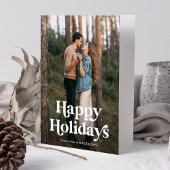 Retro Typografie Prettige feestdagen Foto Kaart