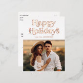 Retro Typografie Prettige feestdagen Foto Roos Gol (Voorkant / Achterkant)