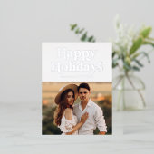 Retro Typografie Prettige feestdagen Photo Silver (Staand Voorkant)