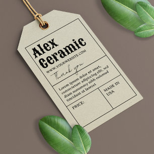  Retro Typografie Product Price Hang Label Cadeaulabel
