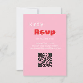 Retro Typografie Reactiekaart RSVP Kaartje