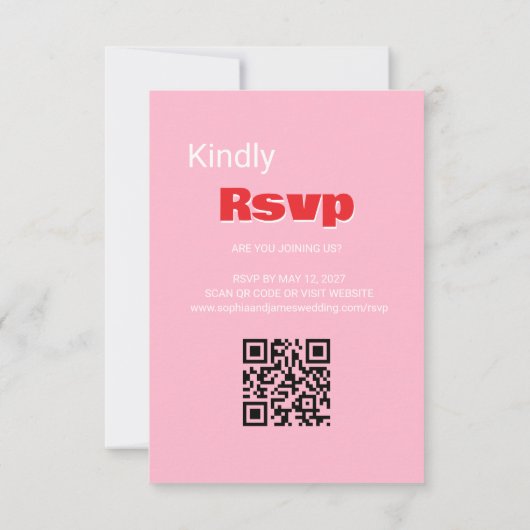 Retro Typografie Reactiekaart RSVP Kaartje (Achterkant)