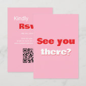 Retro Typografie Reactiekaart RSVP Kaartje (Voorkant / Achterkant)