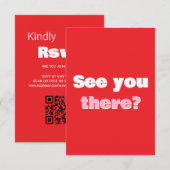 Retro Typografie Reactiekaart RSVP Kaartje (Voorkant / Achterkant)