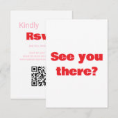Retro Typografie Reactiekaart RSVP Kaartje (Voorkant / Achterkant)