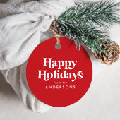 Retro Typografie Red Prettige feestdagen Bedankjes Labels