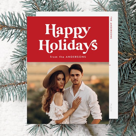 Retro Typografie Red Prettige feestdagen Foto