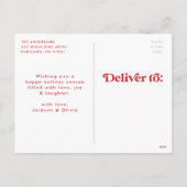 Retro Typografie Red Prettige feestdagen Foto (Achterkant)