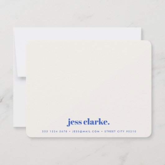 Retro  Typografie Royal Blue Stylish Foto Notitiekaartje (Voorkant)