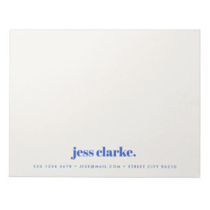 Retro Typografie Royal Blue Stylish Trendy Notitieblok