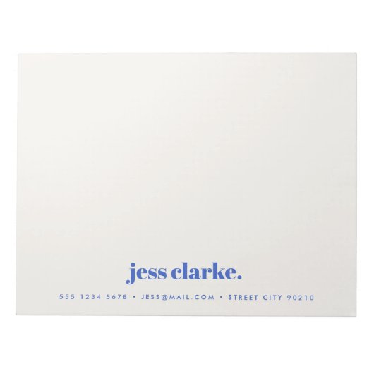 Retro  Typografie Royal Blue Stylish Trendy Notitieblok (Voorkant)