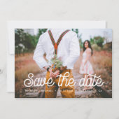 Retro typografie Save the Date fotokaart (Voorkant)