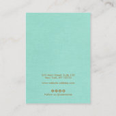 Retro Typografie Sterren Turquoise Oorbel Display Visitekaartje (Achterkant)