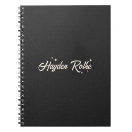 Retro Typografie Sterren Zwart Notitieboek