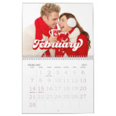 Retro typografie stijl tekst, bewerkbare aangepast kalender (Feb 2027)