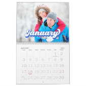 Retro typografie stijl tekst, bewerkbare aangepast kalender (Jan 2027)