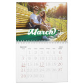 Retro typografie stijl tekst, bewerkbare aangepast kalender (Mar 2027)