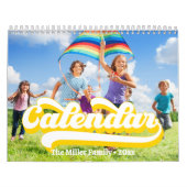 Retro typografie stijl tekst, bewerkbare aangepast kalender (Hoes)