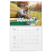 Retro typografie stijl tekst, bewerkbare aangepast kalender (Mar 2026)