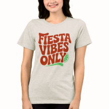 Retro typografie T-shirt met alleen Fiesta Vibes