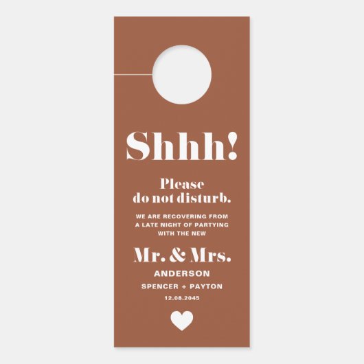 Retro Typografie Terracotta niet storen bruiloft Deurhanger (Voorkant)