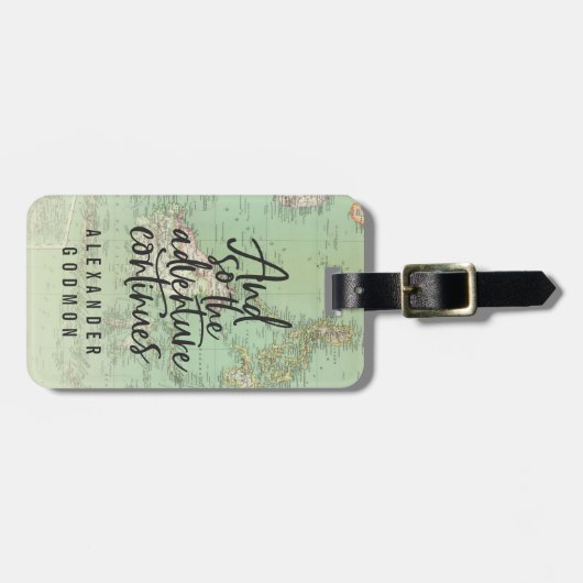  retro-typografie van het avontuur bagagelabel (Voorkant horizontaal)