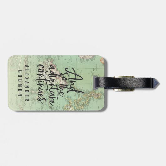  retro-typografie van het avontuur bagagelabel (Achterkant horizontaal)