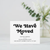 Retro Typografie | Verplaatsingsaankondiging Briefkaart (Staand voorkant)
