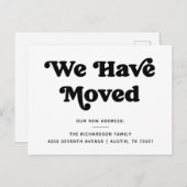 Retro Typografie | Verplaatsingsaankondiging Briefkaart (Voorkant / Achterkant)