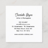 Retro Typografie Vierkante Visitekaartje (Achterkant)