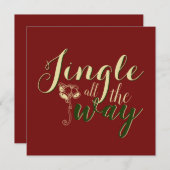 Retro Typografie Voeg Jouw tekst Jingle helemaal t Feestdagenkaart (Voorkant / Achterkant)